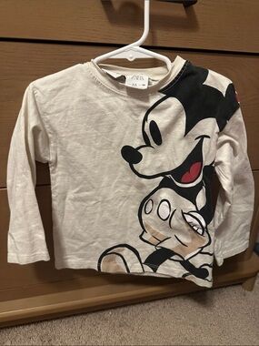 Disney Long Sleeve Tee in White, Black, Red